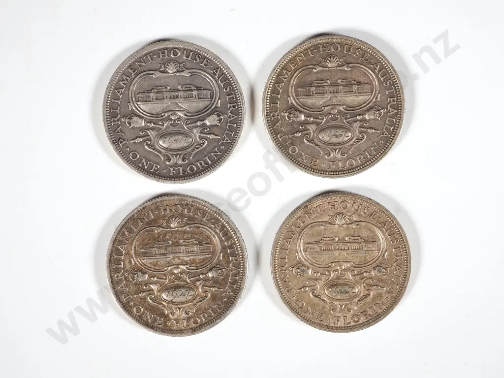Australia: Four George V Florins: Better Grades Image 1++