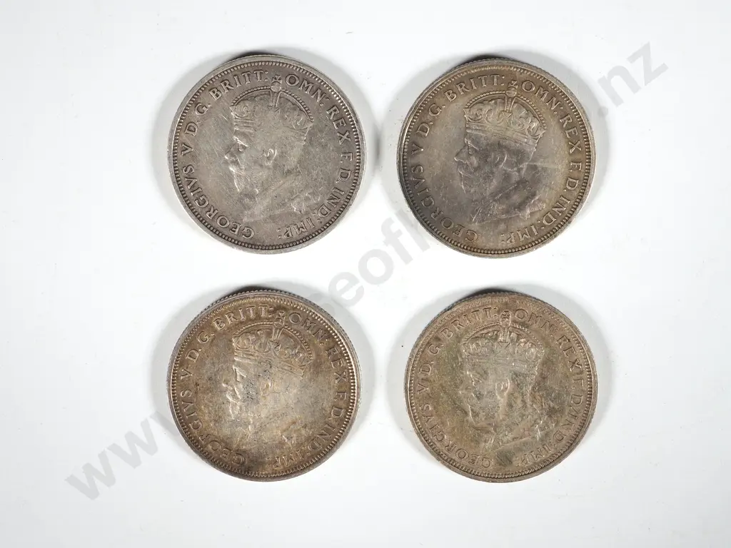 Australia: Four George V Florins: Better Grades Image 1++
