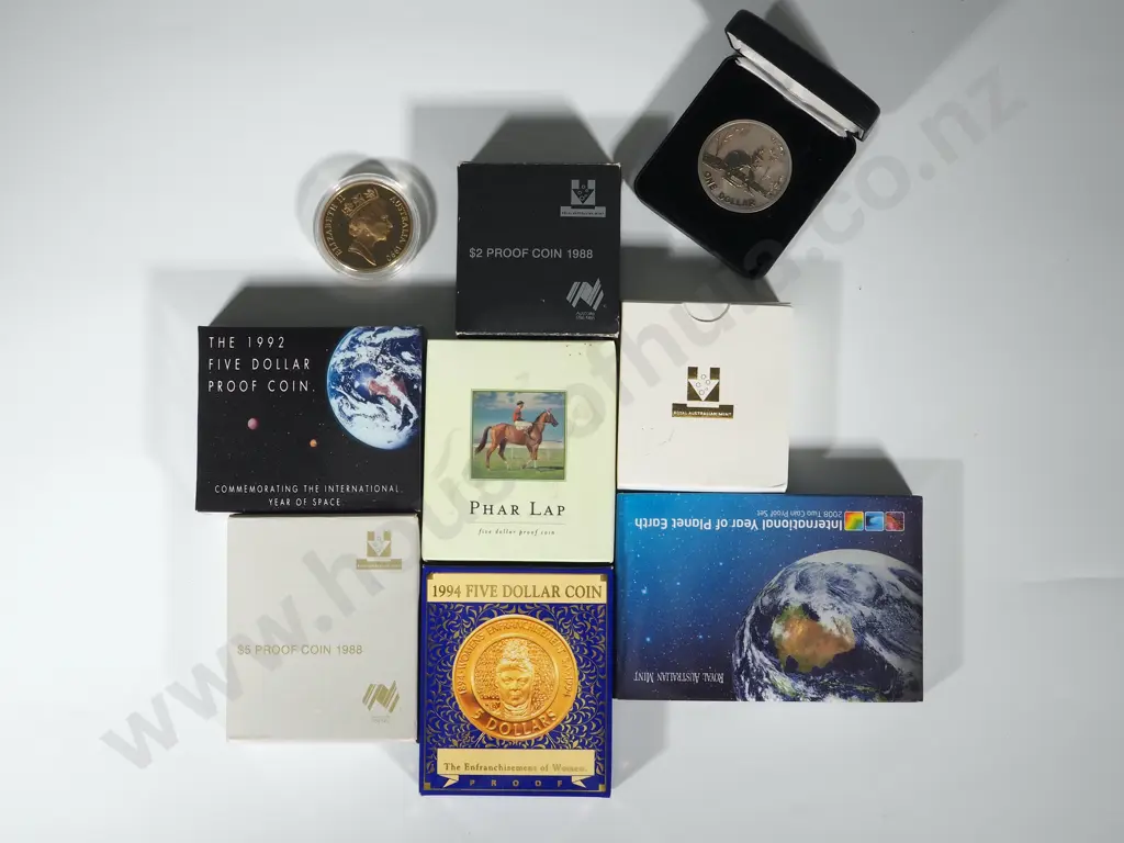 Australia: 10 Misc Proof Cased Coins Image 1++