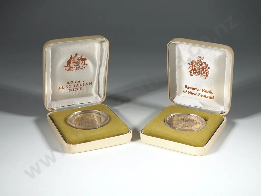 New Zealand 1990 Proof $5 ANZAC Pair Image 1++