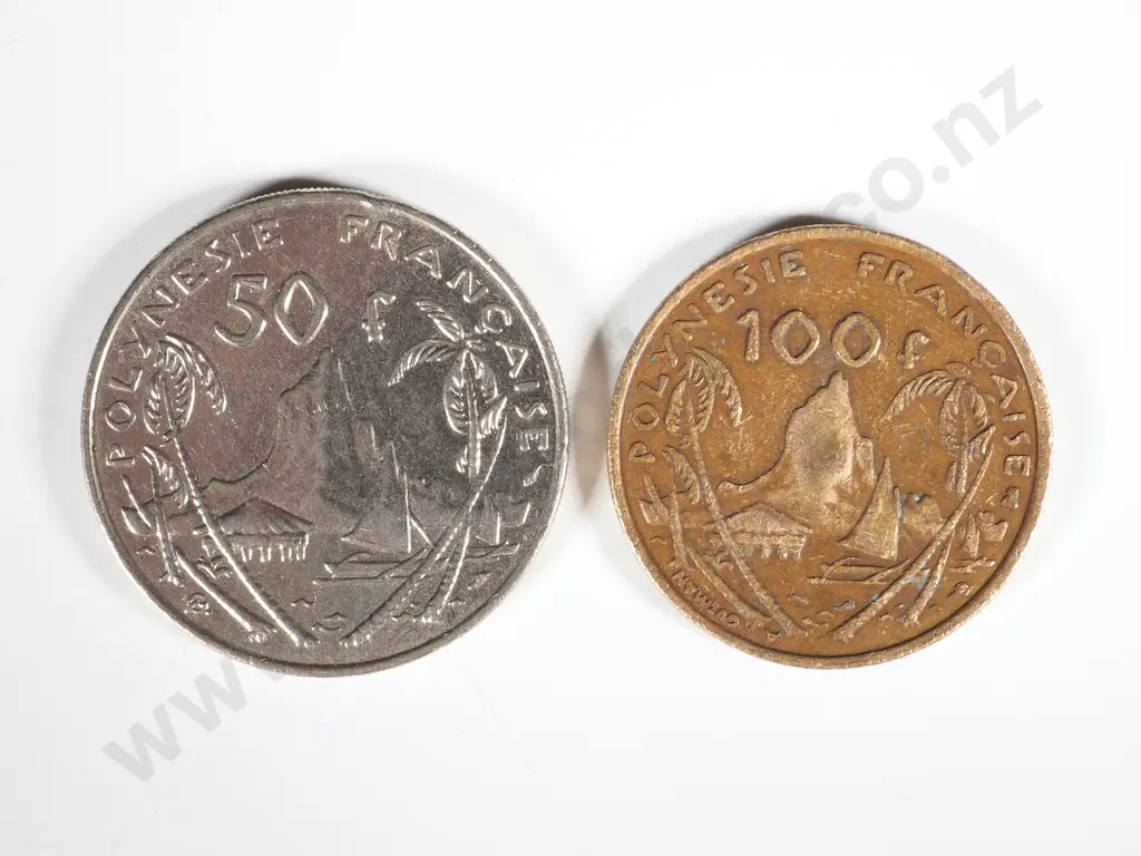 French Polynesia Currency Coins - Face Value of 12,300 Francs: NZD Equivalent $185 Image 1++