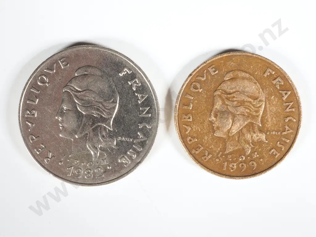 French Polynesia Currency Coins - Face Value of 12,300 Francs: NZD Equivalent $185 Image 1++