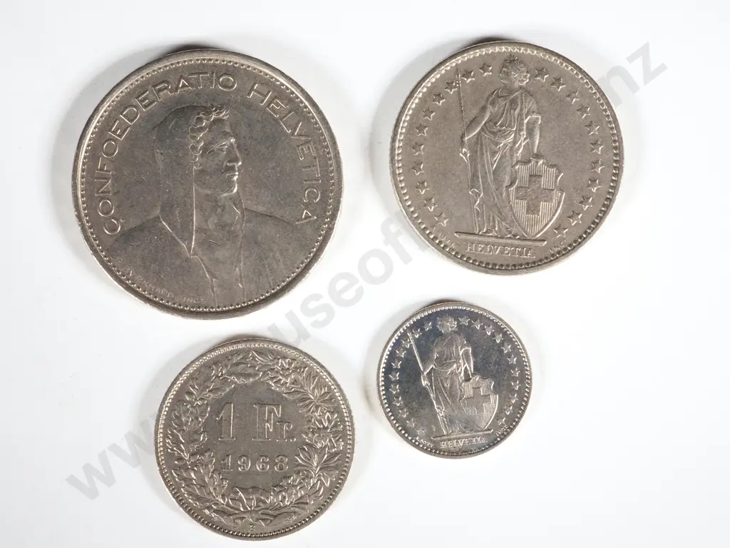 Switzerland Currency Coins - Face Value of 270 Francs: $525 Equivalent NZD Image 1++