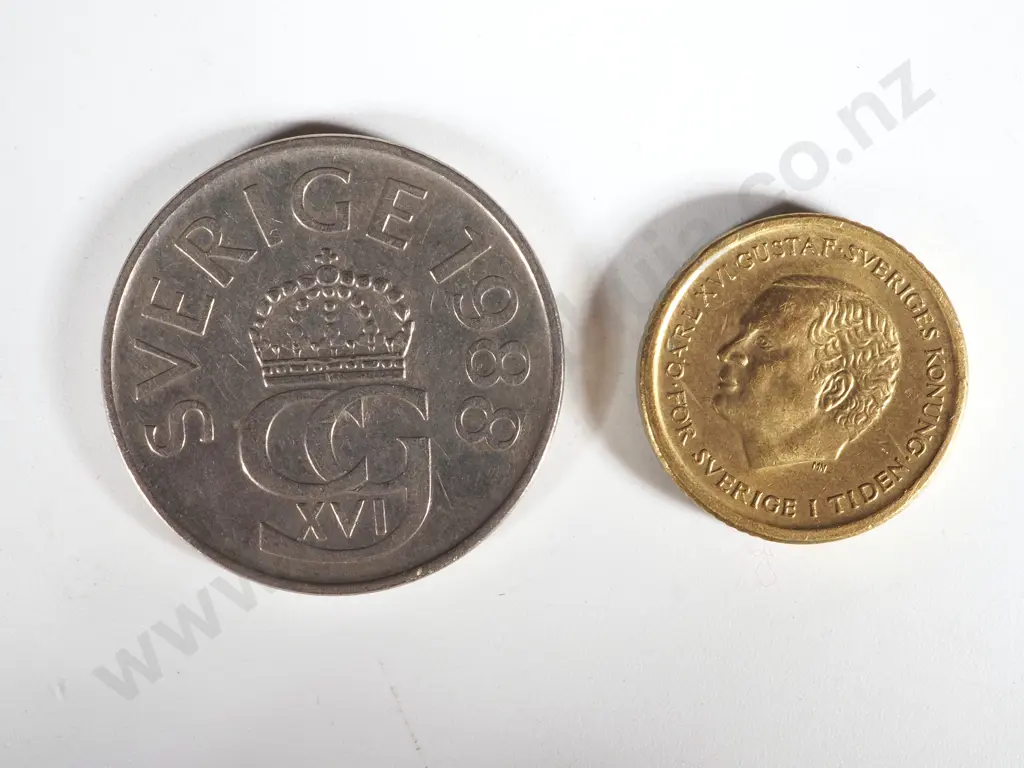 Sweden Currency Coins - Face Value of 345 Kronors: NZD Equivalent $55 Image 1++