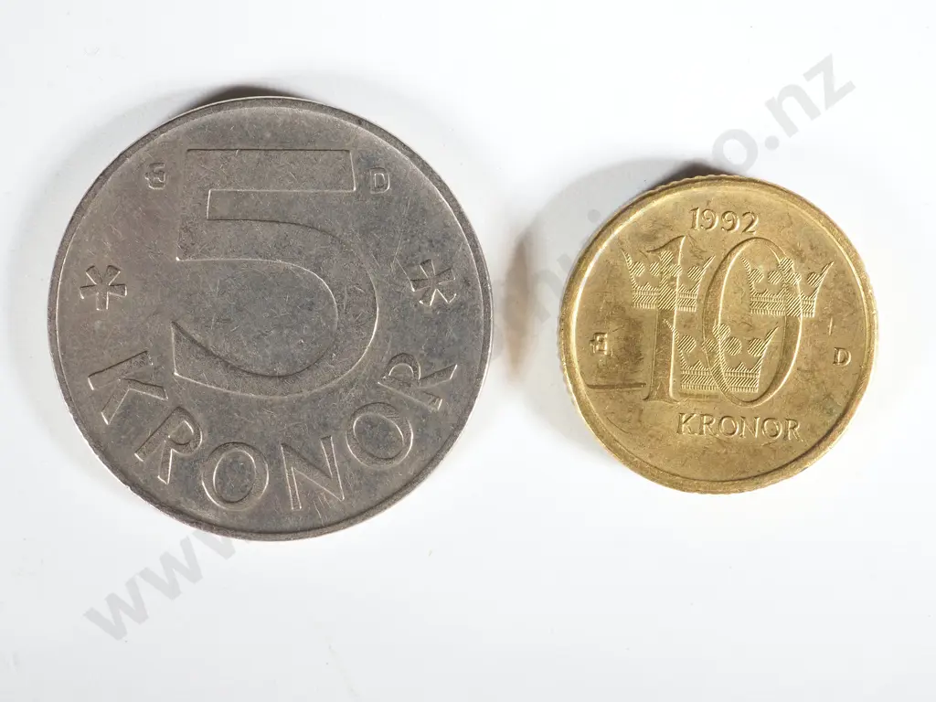 Sweden Currency Coins - Face Value of 345 Kronors: NZD Equivalent $55 Image 1++