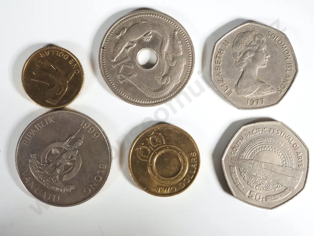 Assorted Lot of Pacific Island Currency Coins: NZD Equivalent $70 Image 1++