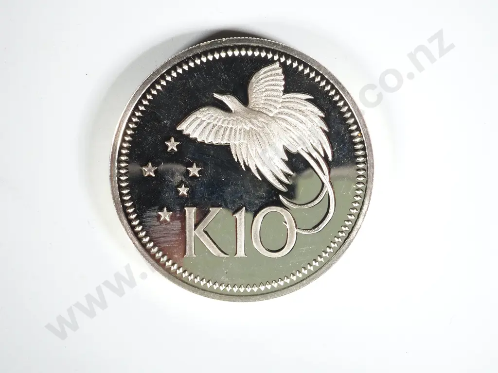 Papua New Guinea 1975 K10 Sterling Silver Coin Image 1++