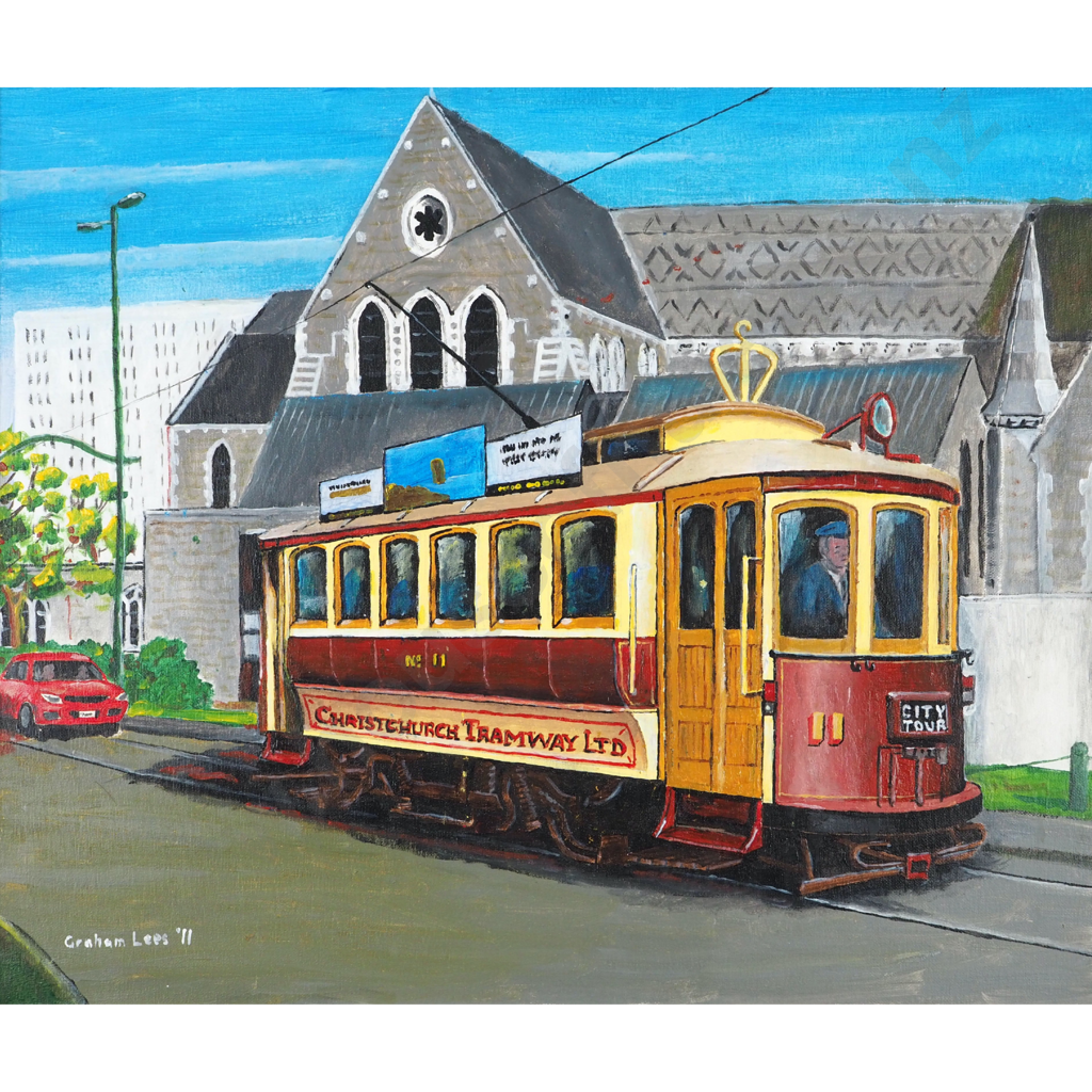 Graham Lees. 2011. Tram Cathedral Square, Christchurch. Image 1++