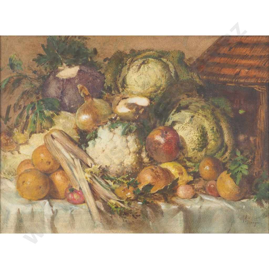 Alfred Morcan. Undated Still Life - Vegetables. Image 1++