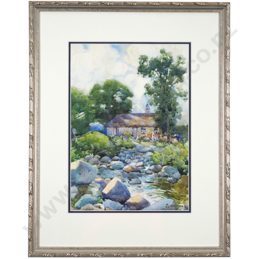 Maude W Kimbell (Sherwood).  1908. By the Mangawhero River. Image 1++