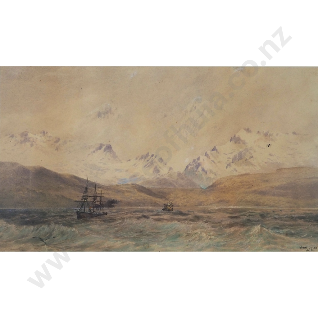 John Gully. 1875. Ship at Anchor Landscape. Image 1++