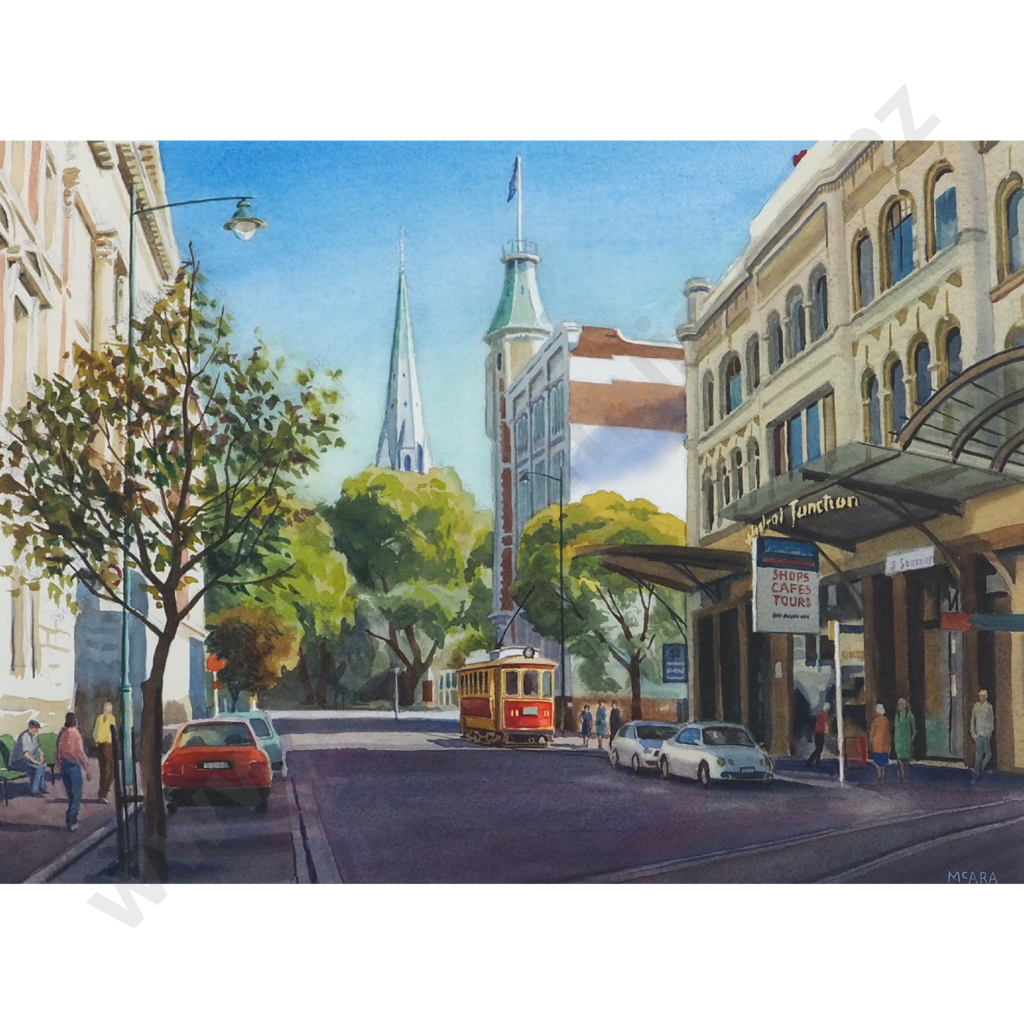 D McAra.  Worcester Street Toward the Square, Christchurch, NZ. Image 1++