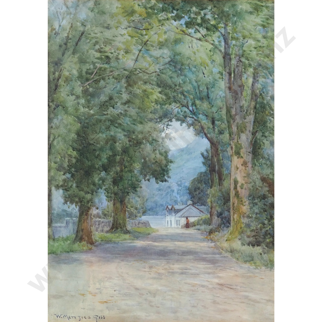 W Menzies Gibb. House & Tress Landscape. Image 1++