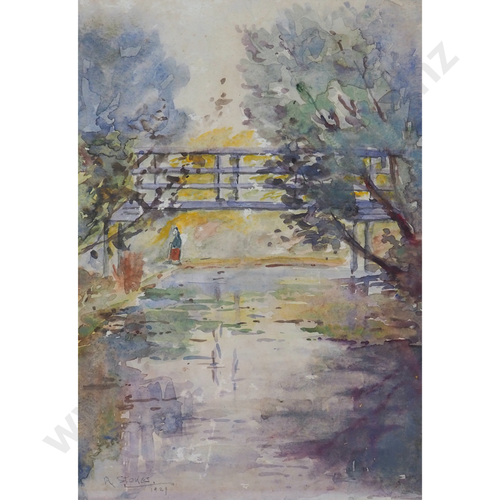 A Stokes. 1929. Bridge Over River. Image 1++