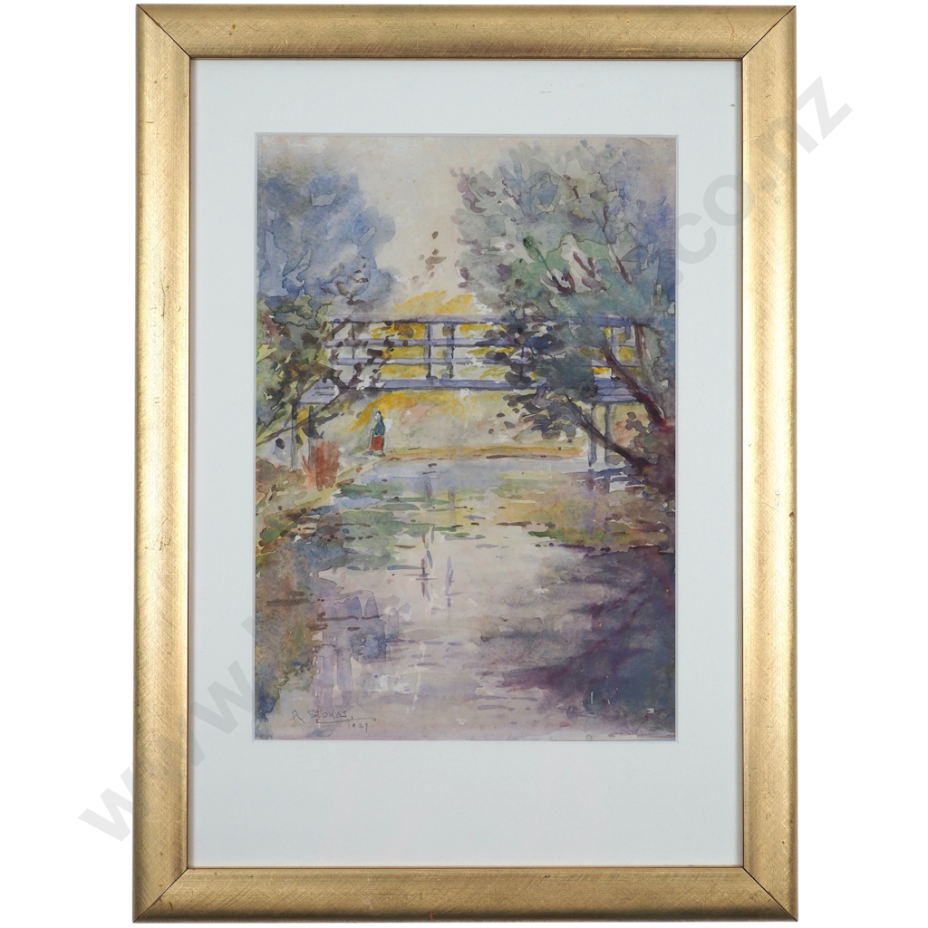A Stokes. 1929. Bridge Over River. Image 1++
