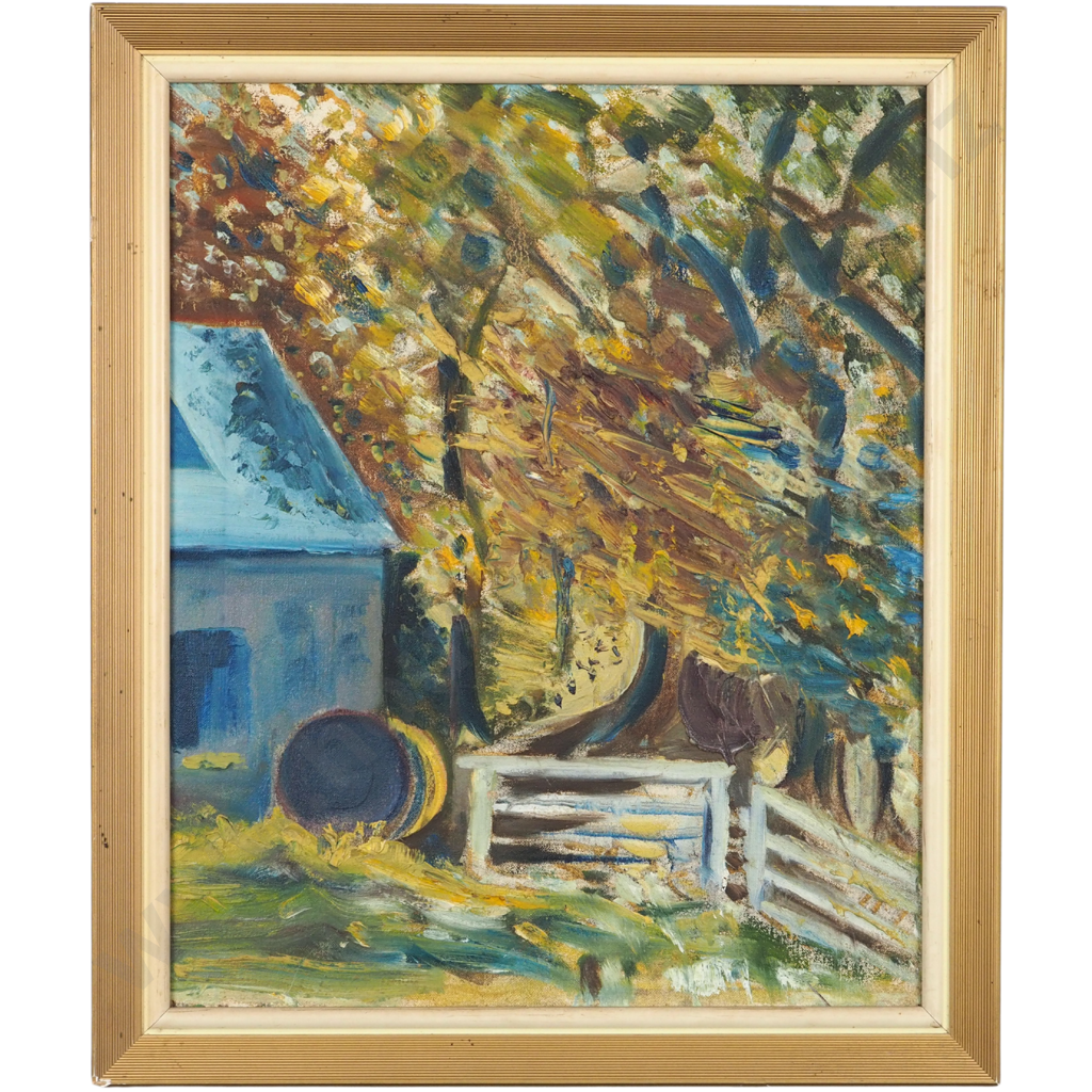 Farm Scene. Fisher & Son Gallery Sticker on the Back. Image 1++