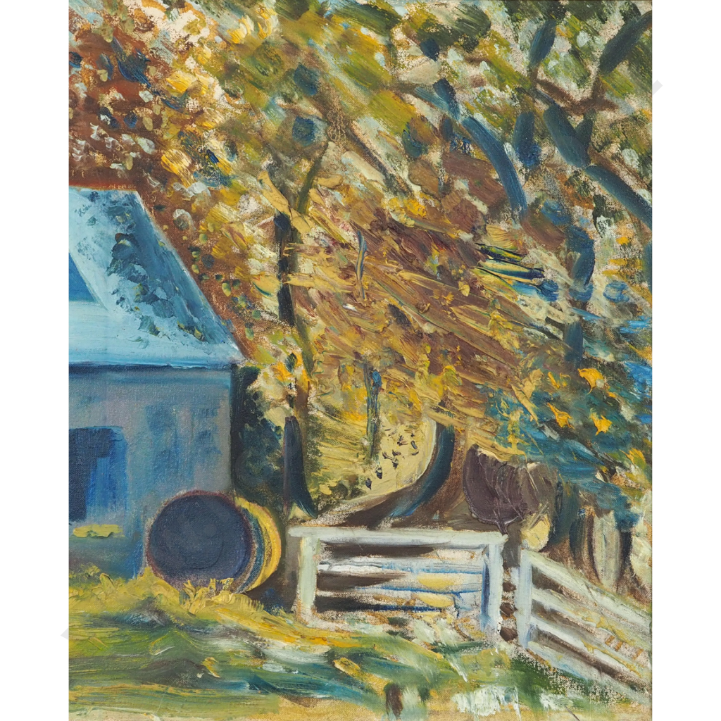 Farm Scene. Fisher & Son Gallery Sticker on the Back. Image 1++