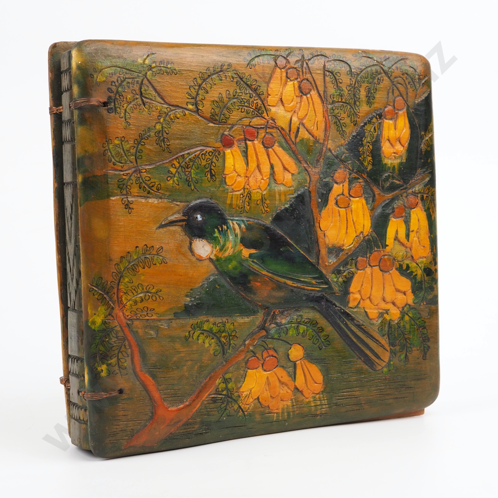 Jane Brenkley. Carved Wooden Scrap Book Image 1++