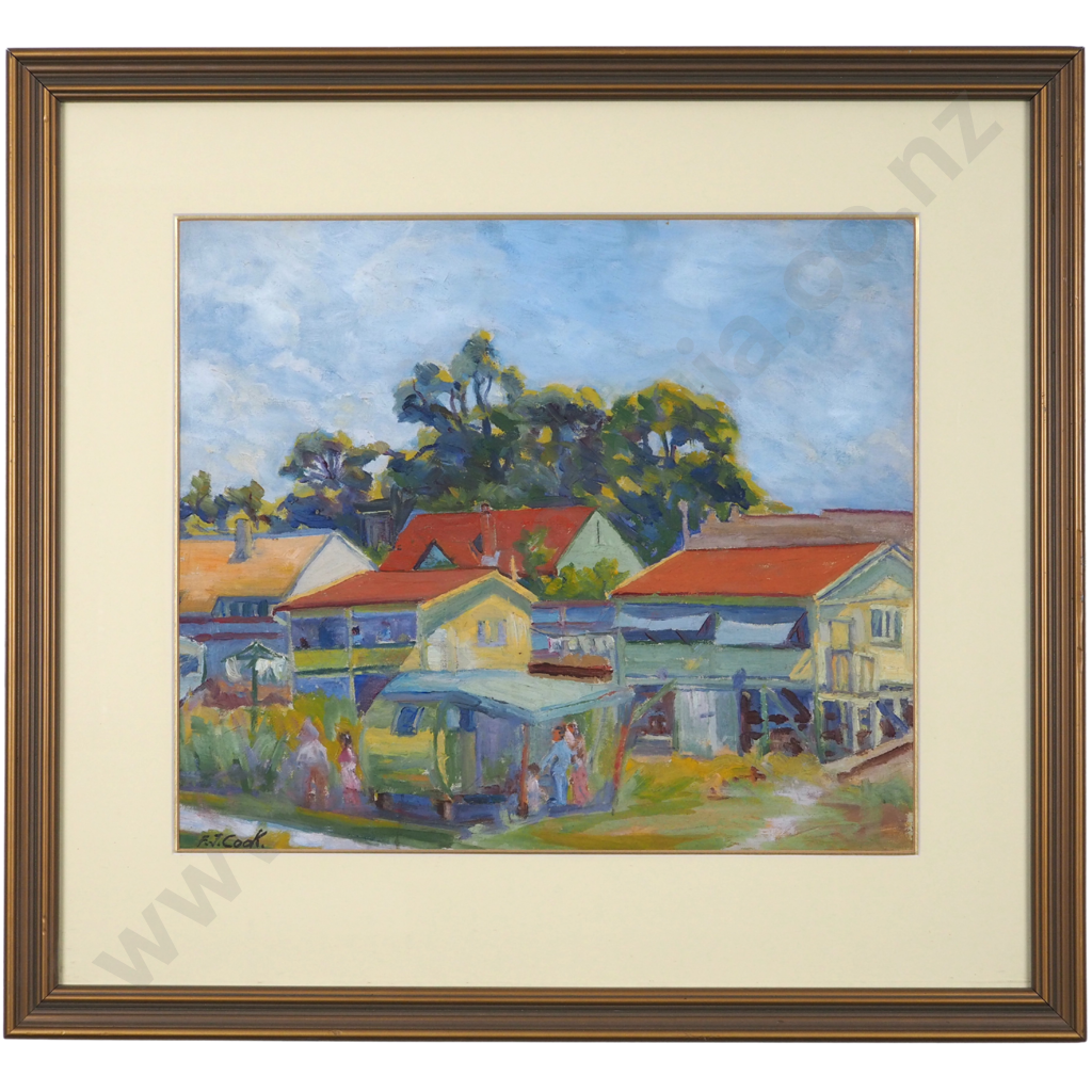 F.J. Cook. 1952: Holiday Cottage Pahia Image 1++