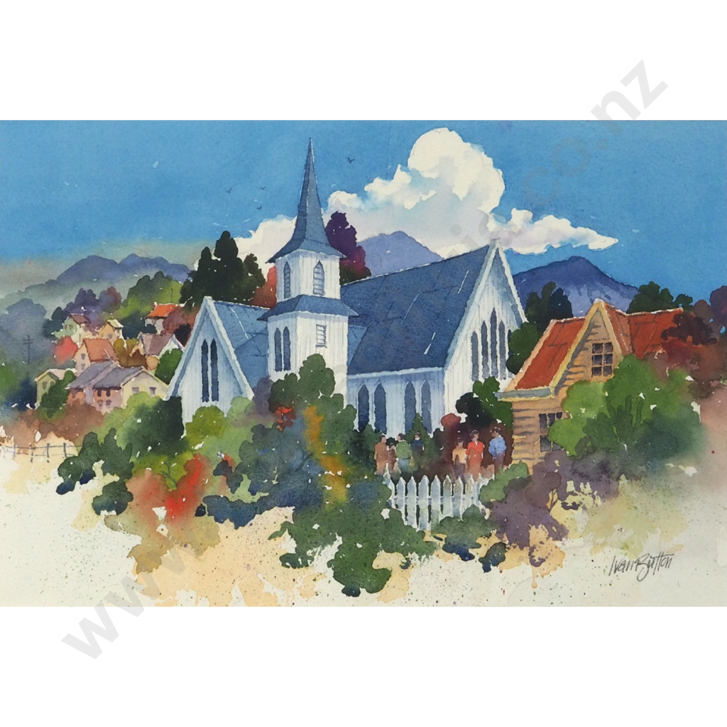 Ivan Button.  Church Akaroa. Image 1++