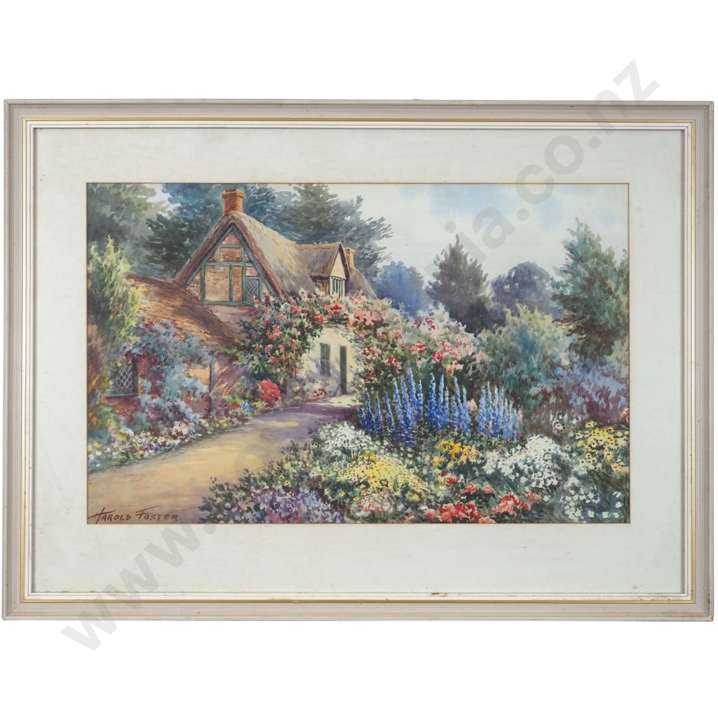 Harold Foster. English Garden Scene. Image 1++
