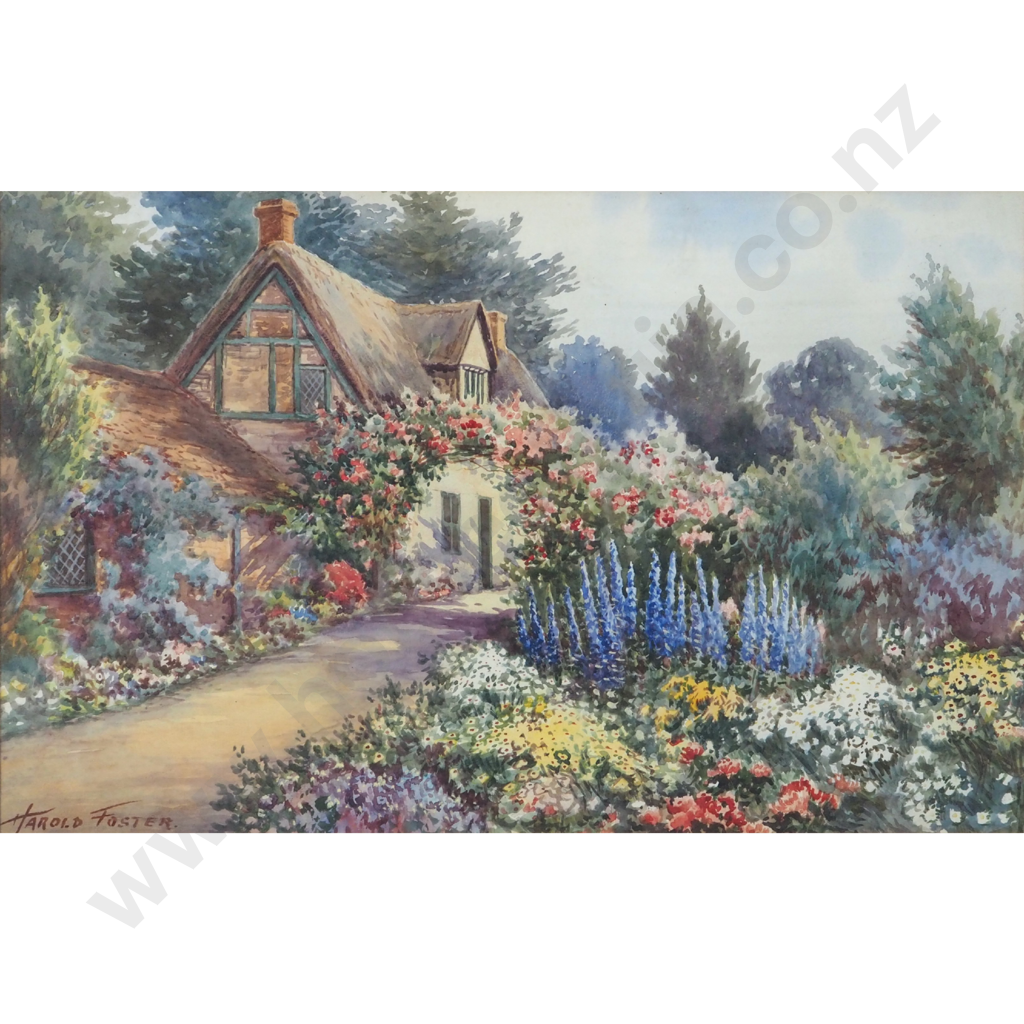 Harold Foster. English Garden Scene. Image 1++