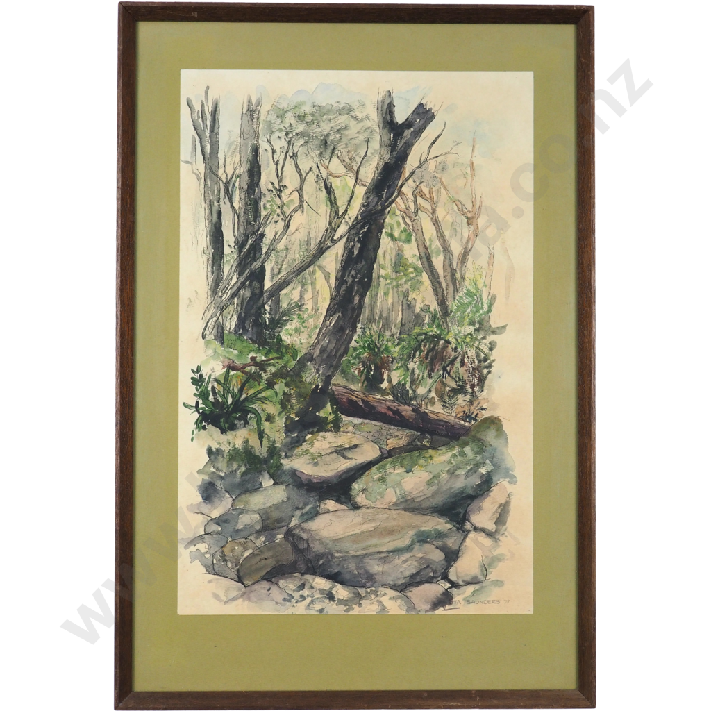 Zita Saunders. 1978. Creek Bed Arthurs Pass Image 1++