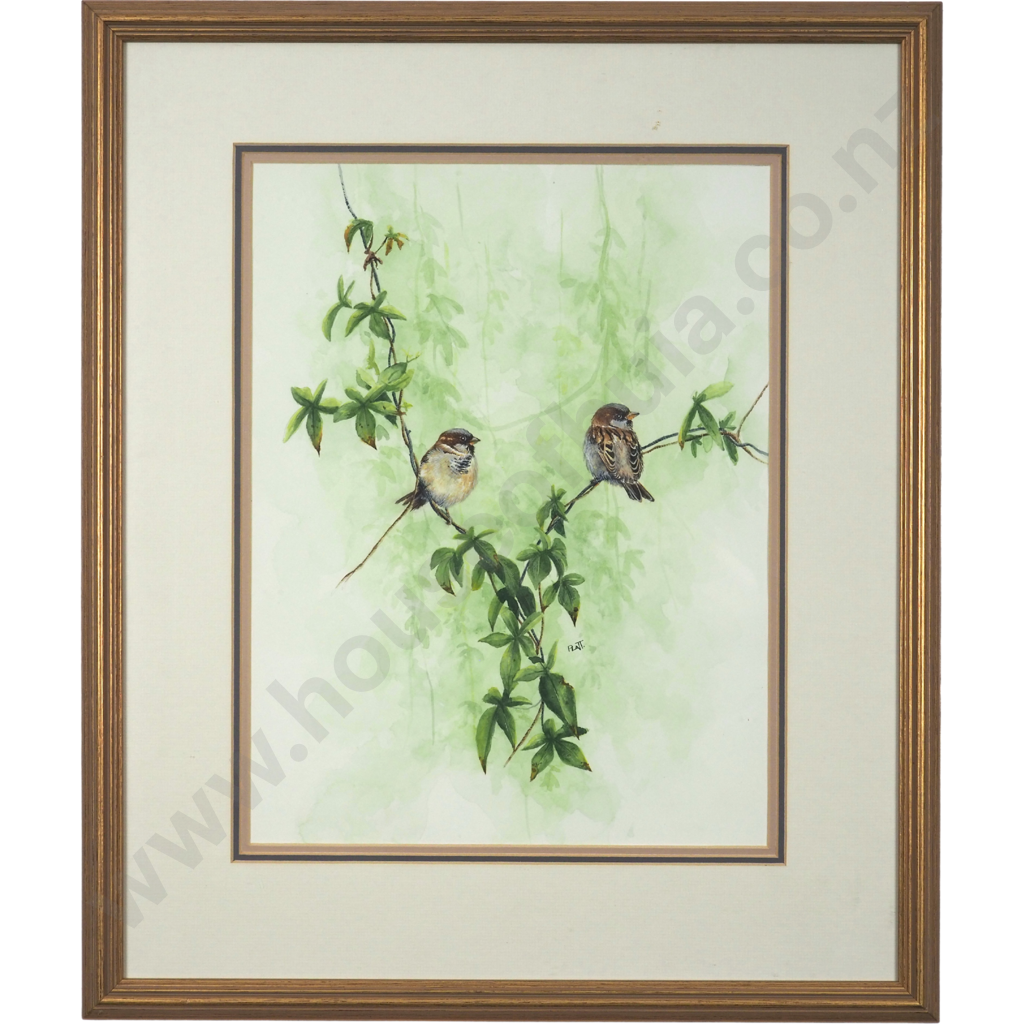 Trevor Platt.  Sparrows on Bush Creeper. Image 1++