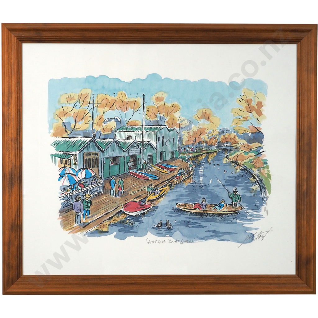 C.W. Dent.  'Antigua Boat Sheds'. Image 1++