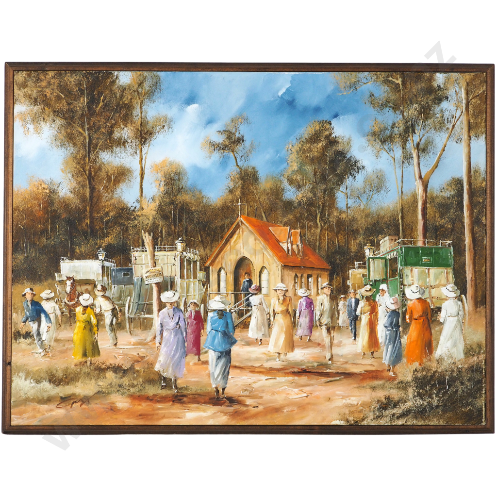 Gin. 1989. Two Country Australian Scenes: The Country Wedding I; Sunday Freight. Image 1++