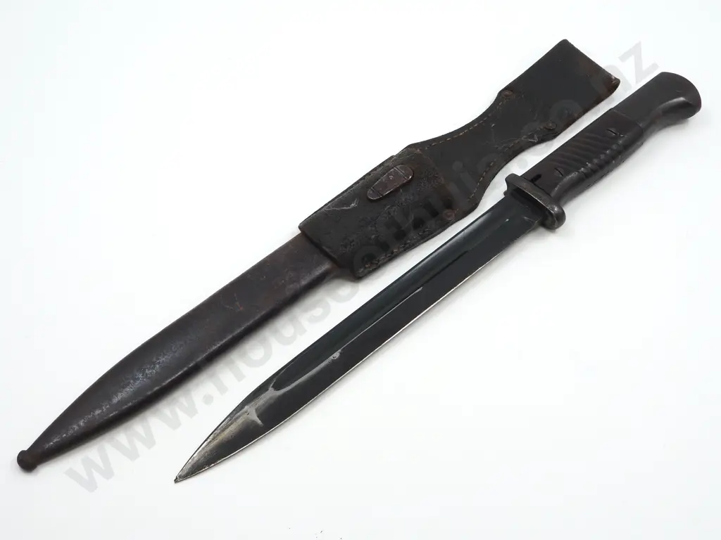 WW2 German Mauser Bayonet - J. SCH - Matching Number Bayonet & Scabbard w Leather Frog: Excellent Condition (Updated) Image 1++