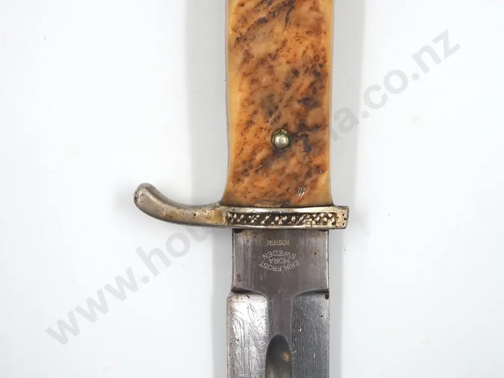 WW2 Swedish Bone Handled Fighting Knife in Scabbard  Image 1++