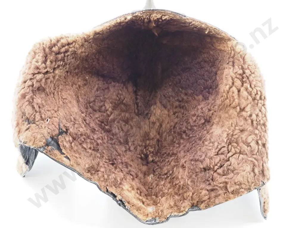 WW2 Sheepskin Lined Leather Flying Helmet - Possibly American Image 1++