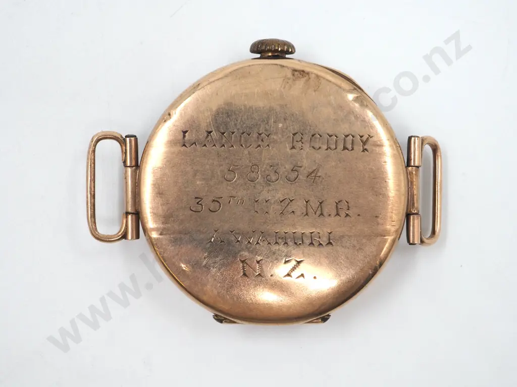 58354 NZMR Awahuri Return 9ct Gold Wrist Watch : Lance Boddy Image 1++