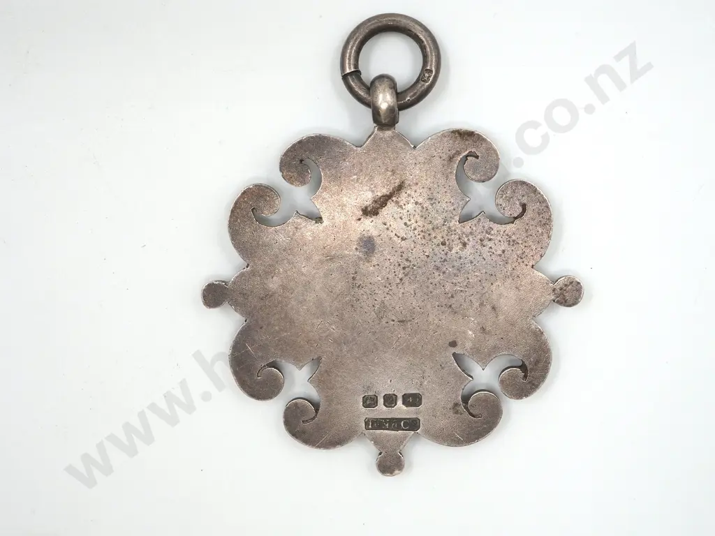 Kaiapoi Cadets 1900 Champion Shot Silver Fob Medal to Col Serg Hunt Image 1++