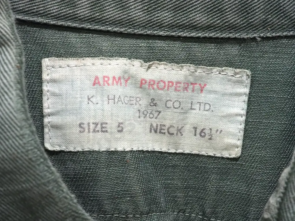 New Zealand Army Shirt 1967 Dated  Image 1++