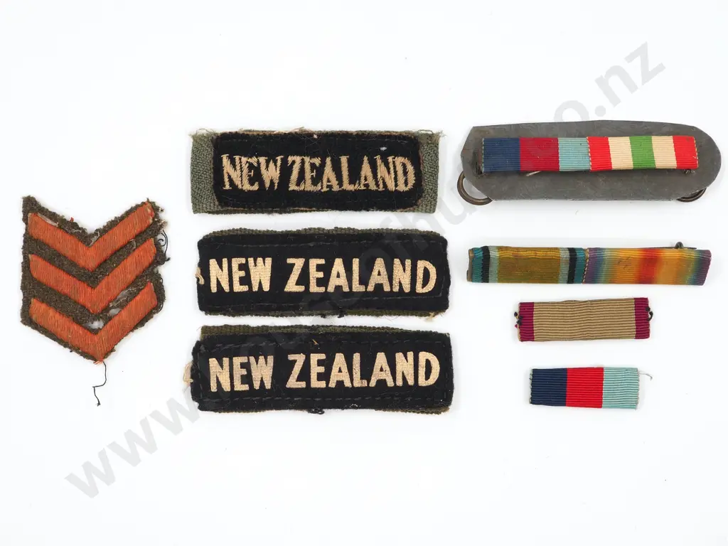 Assorted Lot of WW2 New Zealand Cloth Patches & Medal Ribbons Image 1++