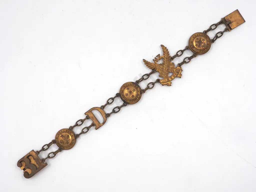 WW1 New Zealand 31st Reinforcements D Company Sweetheart Bracelet Image 1++