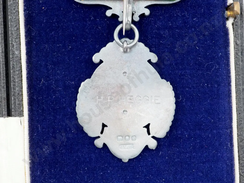 Cased NZEF WW1 Masonic Sterling Silver Medal to Pte Heggie Image 1++