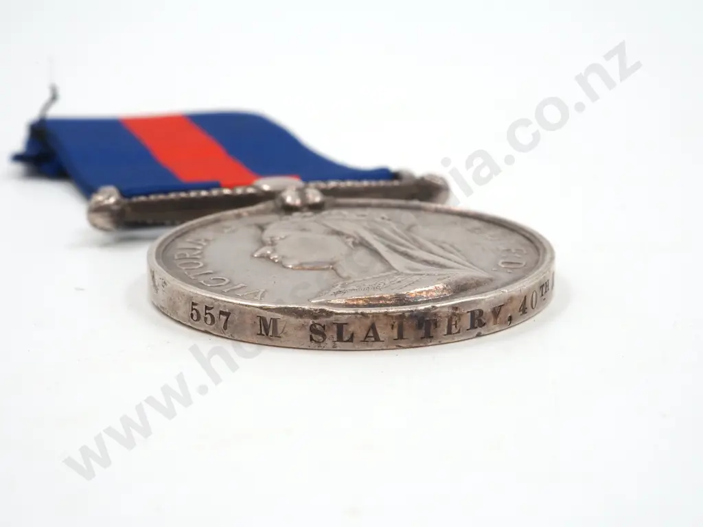 New Zealand War Medal to 557 M. Slattery 40th Regiment Image 1++