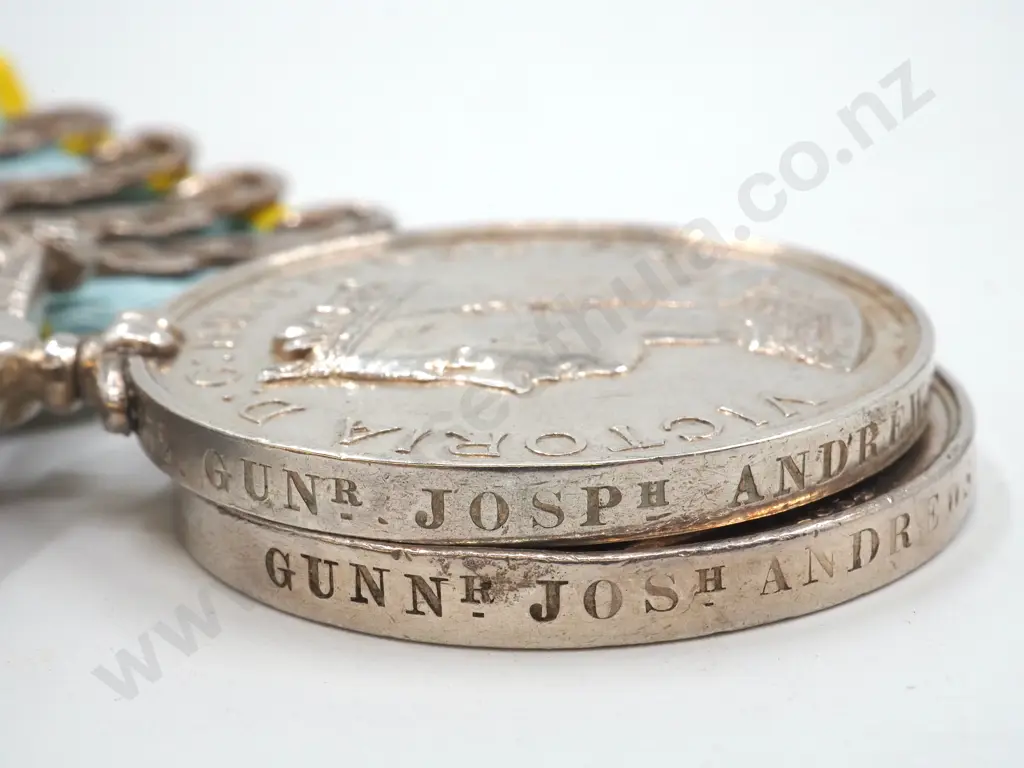 New Zealand Medal / Crimea 4 Bars & Turkish Medal: 272 Gunr Joseph Andrew C Battery 4th Brigade Royal Artillery Image 1++