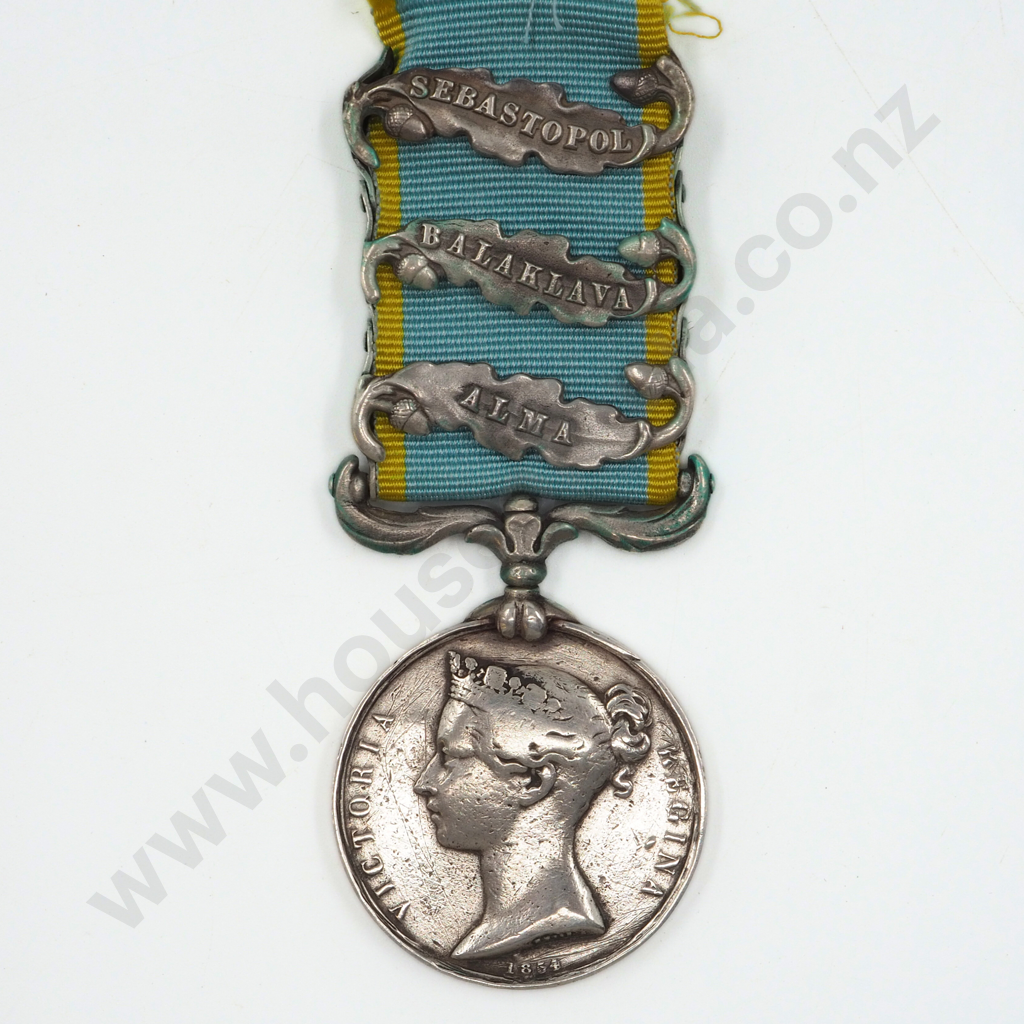 Crimea Medal w Three Bars: T H Elder 79th Regt Cameron highlanders - Entitled to Three Clasps on Roll Image 1++
