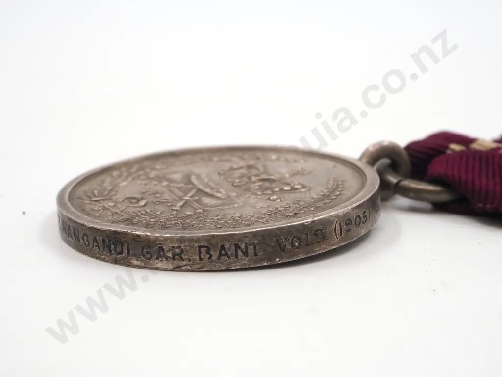 Cased New Zealand LESM to No.1 Bandsman Frank Schultz, Wanganui Garrison Band Volunteers (1905) Image 1++