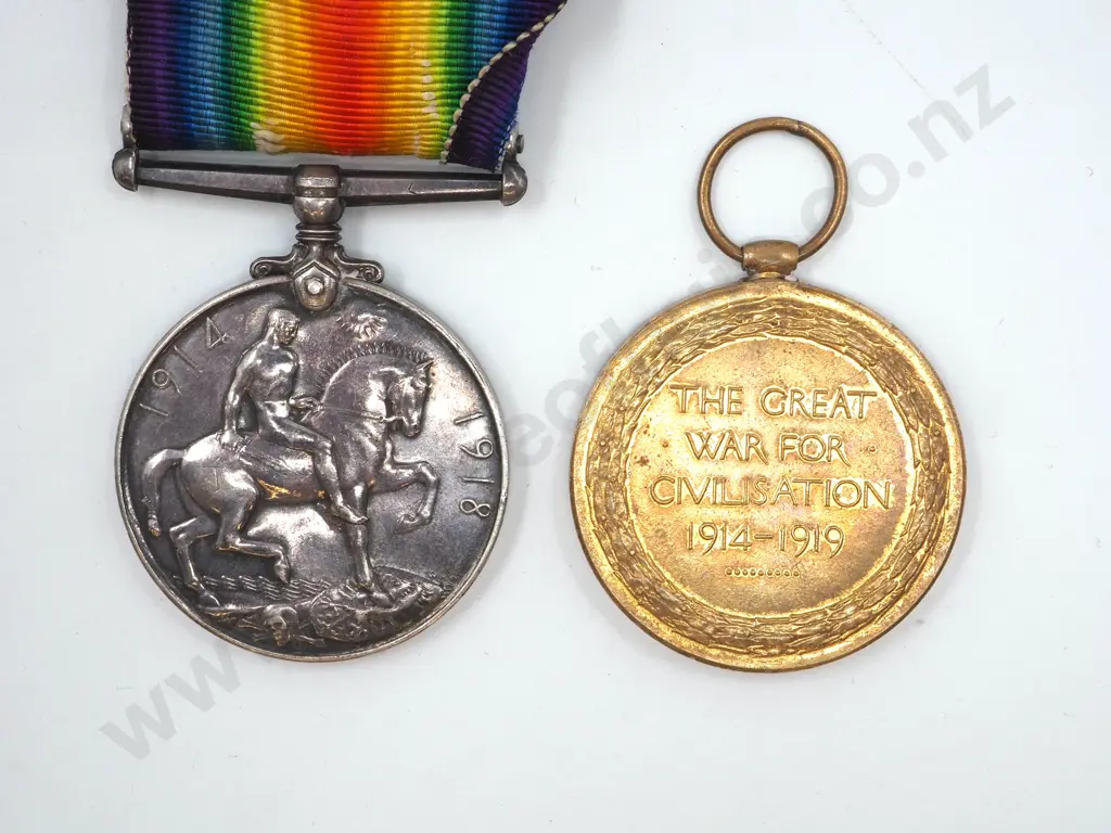 WW1 Pair to 15530 Pte HG Greaves NZEF w/ Photograph Image 1++