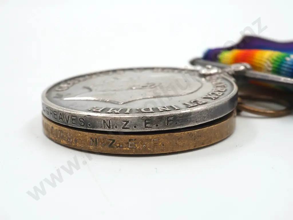 WW1 Pair to 15530 Pte HG Greaves NZEF w/ Photograph Image 1++