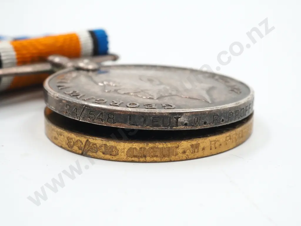 WW1 Pair to 24/548 Lieut Proffitt & 9ct Gold Prize Medal for Champion Belt Image 1++