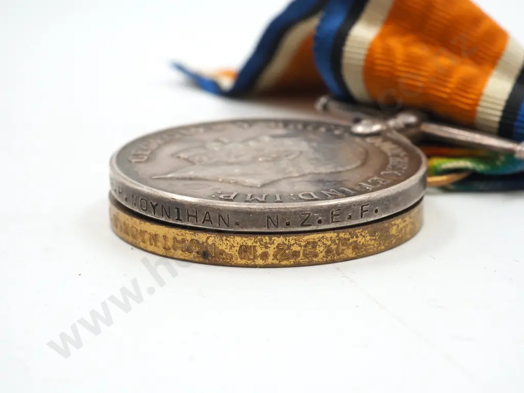 WW1 Trio to 10/448 Pte R Moynihan NZEF: Wounded in Gallipoli Twice incl 8th August Chunuk Bair Image 1++