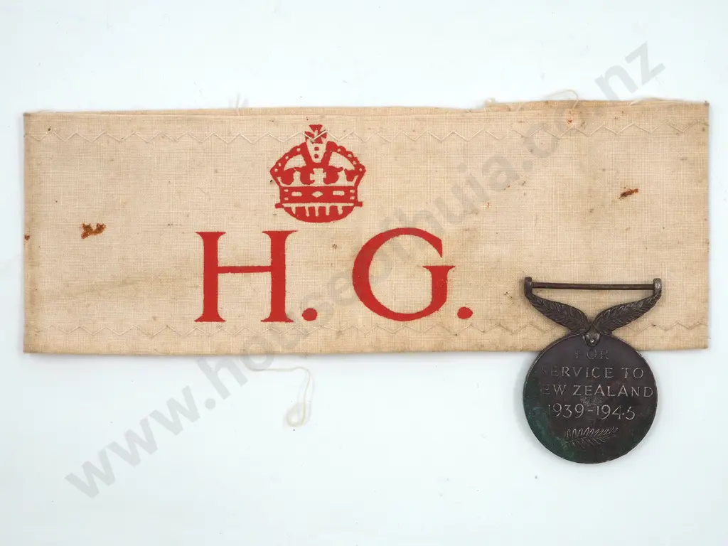 WW2 New Zealand Home Guard Armlet & NZ War Medal  Image 1++