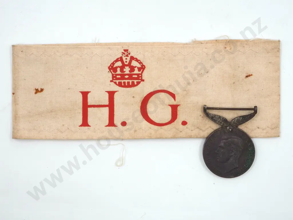 WW2 New Zealand Home Guard Armlet & NZ War Medal  Image 1++