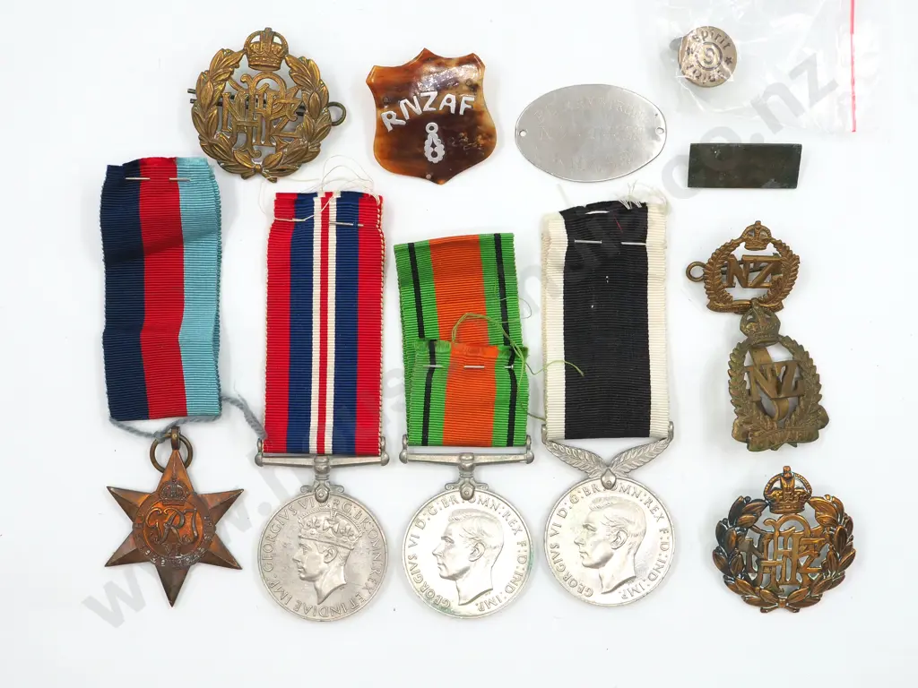 R C Armstrong NZ 404739 RNZAF Medal Group & Assorted Badges Image 1++
